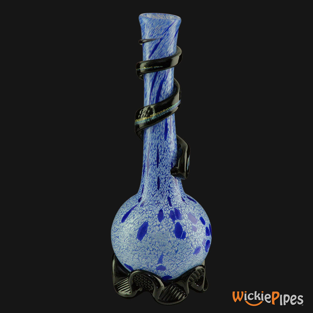 Noble Glass - Blue Dichro Wrap 11-Inch Soft Glass Bubble Water Pipe Back