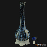 Thumbnail for Noble Glass - Blue White 11-Inch Soft Glass Bubble Water Pipe Bowl Out
