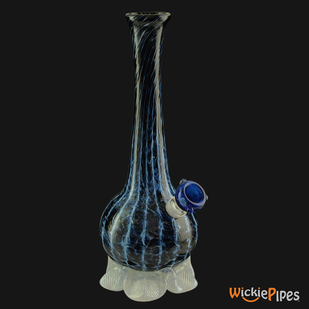 Noble Glass - Blue White 11-Inch Soft Glass Bubble Water Pipe
