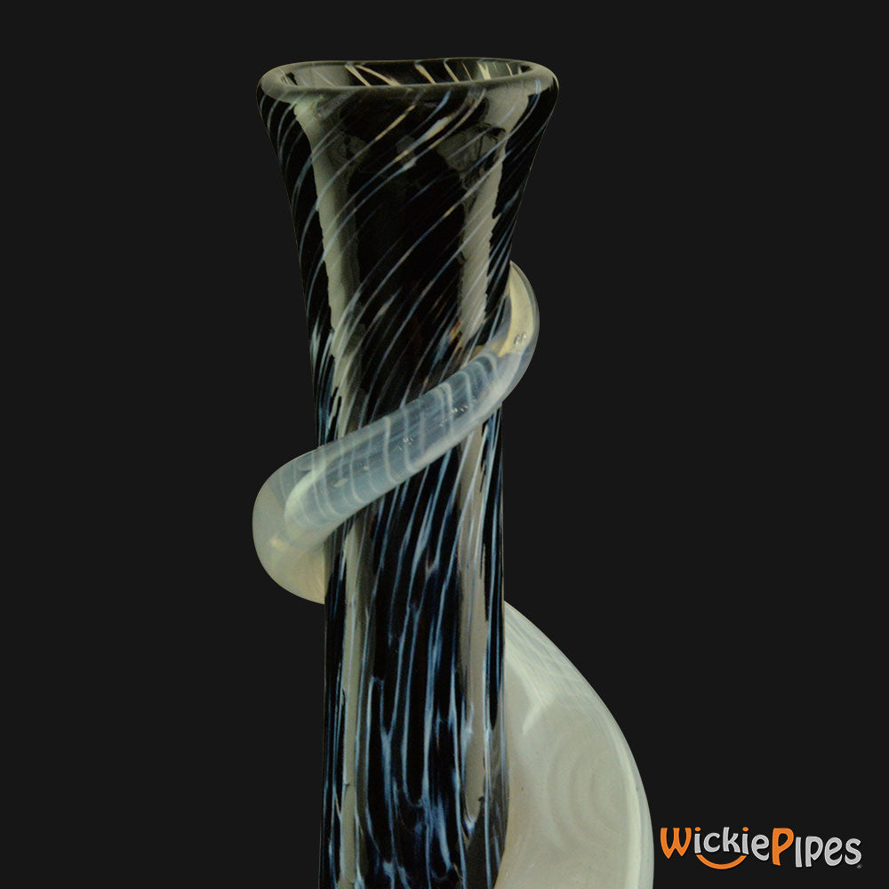 Noble Glass - Blue White Wrap 11-Inch Soft Glass Bubble Water Pipe Flared Mouthpiece