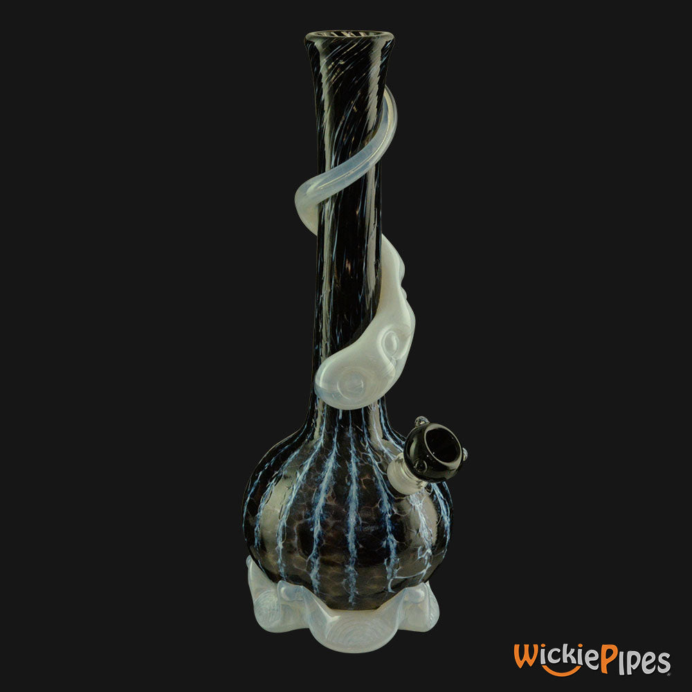 Noble Glass - Blue White Wrap 14-Inch Soft Glass Bubble Water Pipe