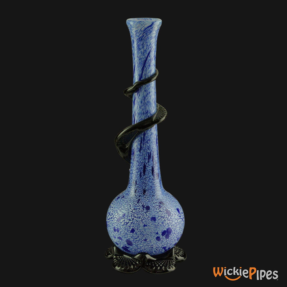 Noble Glass - Blue Wrap 14-Inch Soft Glass Bubble Water Pipe Back