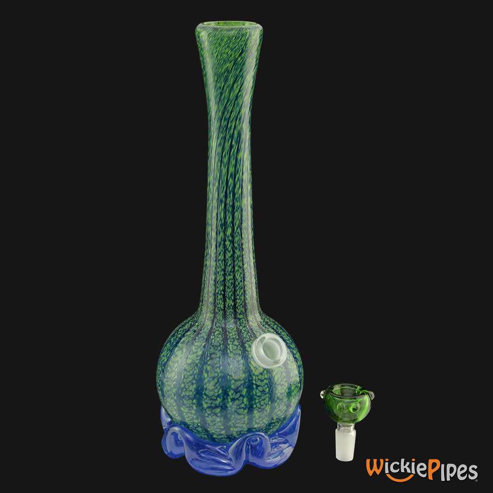 Noble Glass - Dark Green 11-Inch Soft Glass Bubble Water Pipe Bowl Out