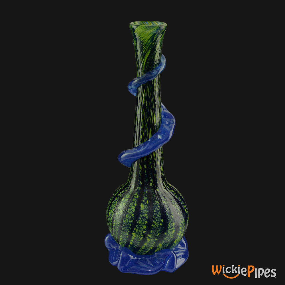 Noble Glass - Dark Green Wrap 11-Inch Soft Glass Bubble Water Pipe Back