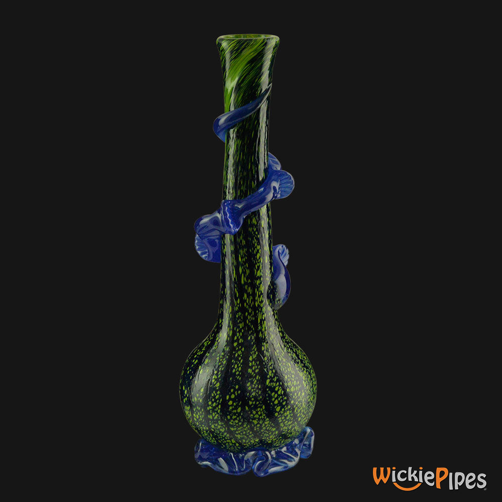 Noble Glass - Dark Green Wrap 14-Inch Soft Glass Bubble Water Pipe Back