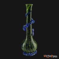 Thumbnail for Noble Glass - Dark Green Wrap 14-Inch Soft Glass Bubble Water Pipe Back