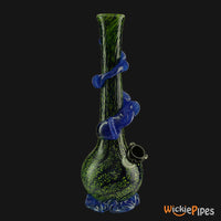 Thumbnail for Noble Glass - Dark Green Wrap 14-Inch Soft Glass Bubble Water Pipe
