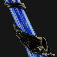 Thumbnail for Noble Glass - Flower Blue Black Wrap 14-Inch Soft Glass Bubble Water Pipe Wrap