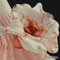 Thumbnail for Noble Glass - Flower White Pink Wrap 14-Inch Soft Glass Bubble Water Pipe Flower