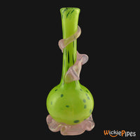 Thumbnail for Noble Glass - Lime Green Wrap 11-Inch Soft Glass Bubble Water Pipe Back