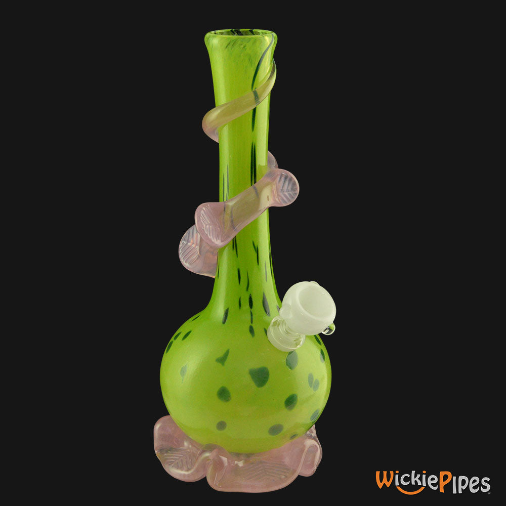 Noble Glass - Lime Green Wrap 11-Inch Soft Glass Bubble Water Pipe
