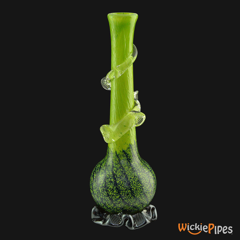Noble Glass - Lime Green Wrap 14-Inch Soft Glass Bubble Water Pipe Back