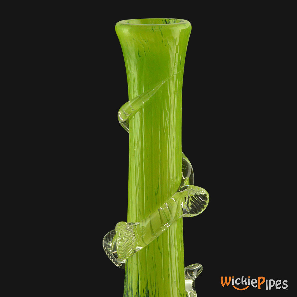 Noble Glass - Lime Green Wrap 14-Inch Soft Glass Bubble Water Pipe Flared Mouthpiece