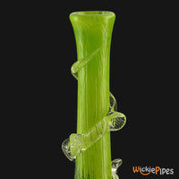 Thumbnail for Noble Glass - Lime Green Wrap 14-Inch Soft Glass Bubble Water Pipe Flared Mouthpiece