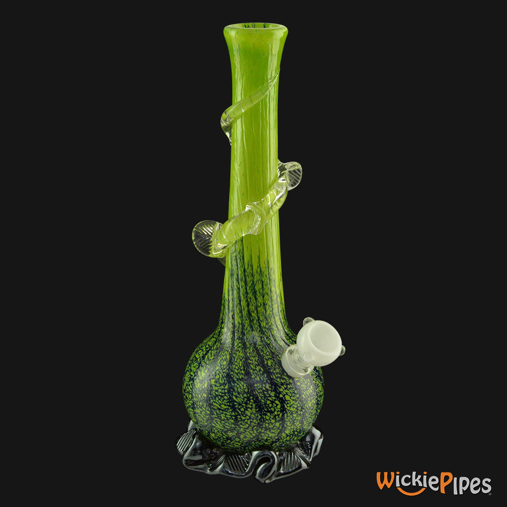 Noble Glass - Lime Green Wrap 14-Inch Soft Glass Bubble Water Pipe