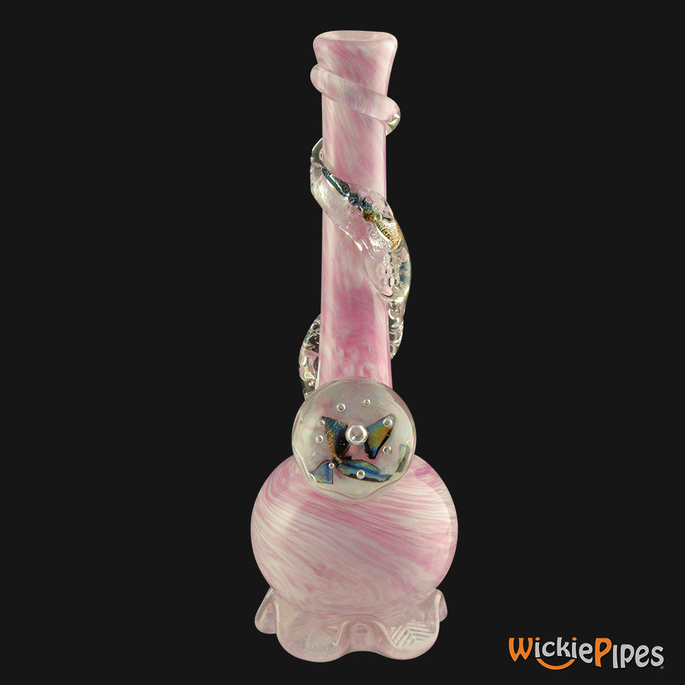 Noble Glass - Marble Dichro Pink Wrap 14-Inch Soft Glass Bubble Water Pipe Back