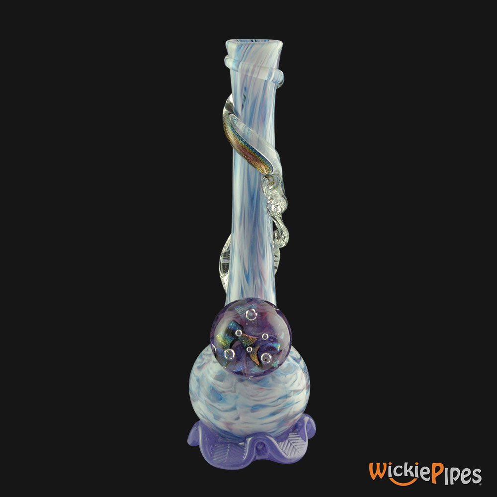 Noble Glass - Marble Dichro Purple Swirl Wrap 14-Inch Soft Glass Bubble Water Pipe Back