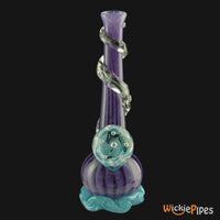 Thumbnail for Noble Glass - Marble Dichro Purple Wrap 14-Inch Soft Glass Bubble Water Pipe Back