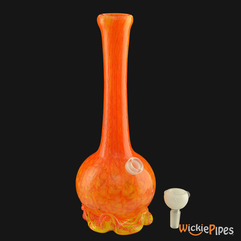 Noble Glass - Orange 11-Inch Soft Glass Bubble Water Pipe Bowl Out