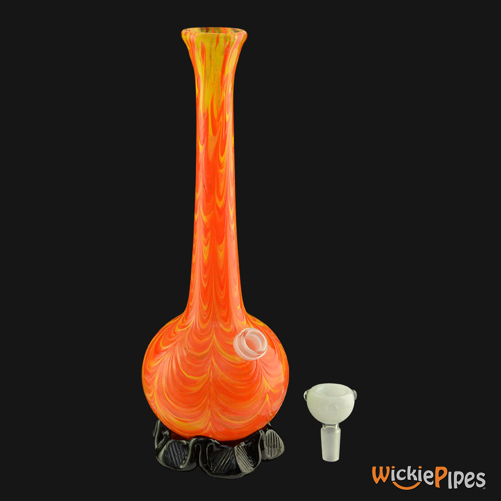 Noble Glass - Orange Gold 11-Inch Soft Glass Bubble Water Pipe Bowl Out