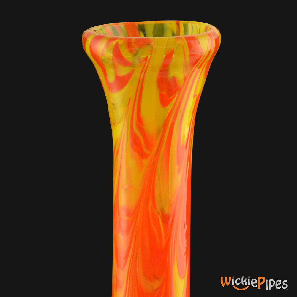 Noble Glass - Orange Gold 11-Inch Soft Glass Bubble Water Pipe Flared Mouthpiece