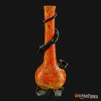 Thumbnail for Noble Glass - Orange Gold Wrap 14-Inch Soft Glass Bubble Water Pipe