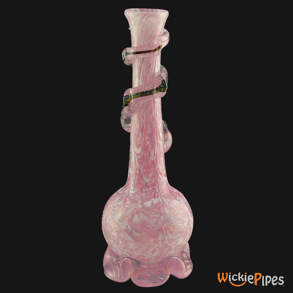 Noble Glass - Pink Dichro Wrap 11-Inch Soft Glass Bubble Water Pipe Back