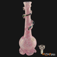 Thumbnail for Noble Glass - Pink Dichro Wrap 11-Inch Soft Glass Bubble Water Pipe Bowl Out