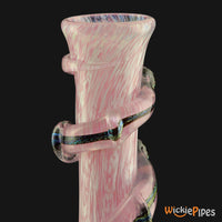 Thumbnail for Noble Glass - Pink Dichro Wrap 11-Inch Soft Glass Bubble Water Pipe Flared Mouthpiece