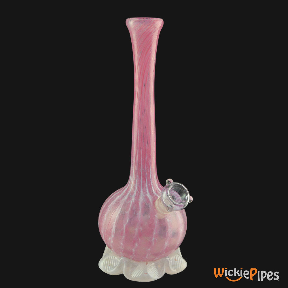 Noble Glass - Pink White 11-Inch Soft Glass Bubble Water Pipe