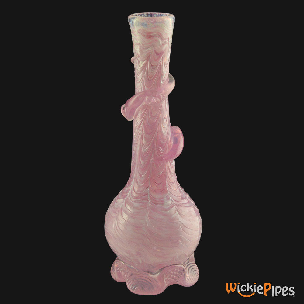 Noble Glass - Pink Wrap 11-Inch Soft Glass Bubble Water Pipe Back
