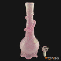Thumbnail for Noble Glass - Pink Wrap 11-Inch Soft Glass Bubble Water Pipe Bowl Out