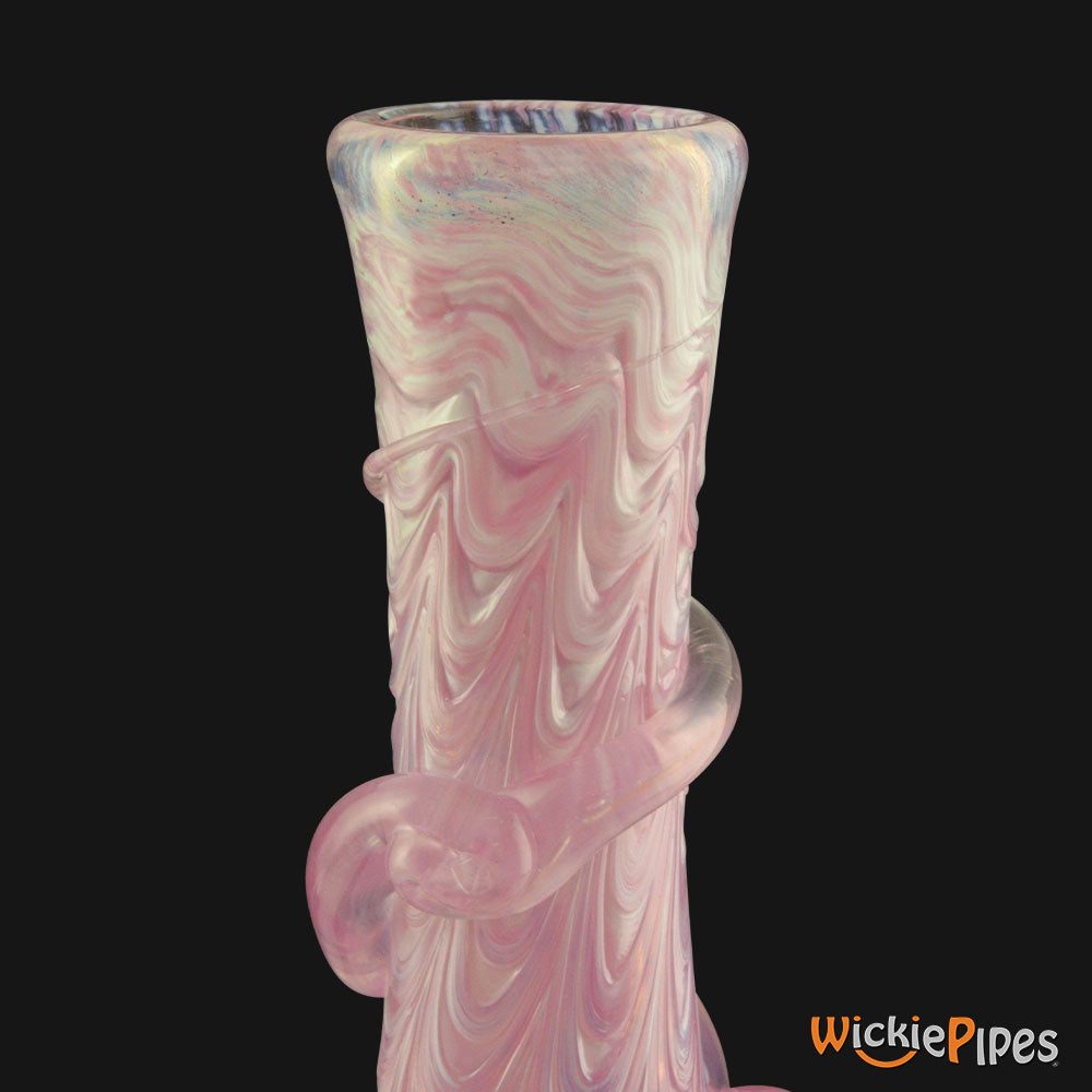 Noble Glass - Pink Wrap 11-Inch Soft Glass Bubble Water Pipe Flared Mouthpiece