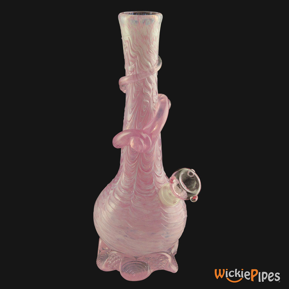 Noble Glass - Pink Wrap 11-Inch Soft Glass Bubble Water Pipe