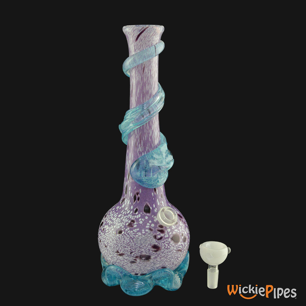 Noble Glass - Purple Wrap 11-Inch Soft Glass Bubble Water Pipe Bowl Out