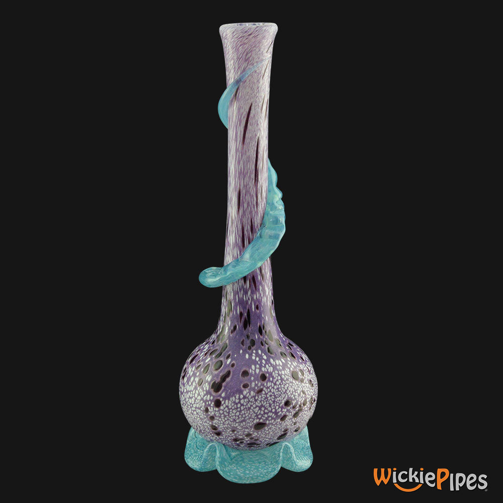 Noble Glass - Purple Wrap 14-Inch Soft Glass Bubble Water Pipe Back