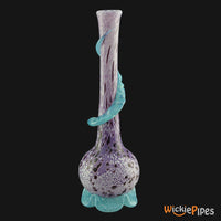 Thumbnail for Noble Glass - Purple Wrap 14-Inch Soft Glass Bubble Water Pipe Back