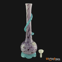 Thumbnail for Noble Glass - Purple Wrap 14-Inch Soft Glass Bubble Water Pipe Bowl Out
