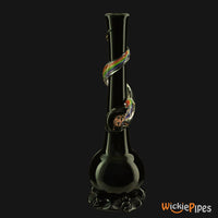 Thumbnail for Noble Glass - Rainbow Black Wrap 14-Inch Soft Glass Bubble Water Pipe Back