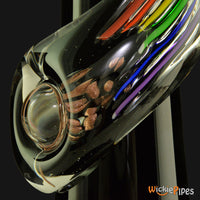 Thumbnail for Noble Glass - Rainbow Black Wrap 14-Inch Soft Glass Bubble Water Pipe Wrap Side
