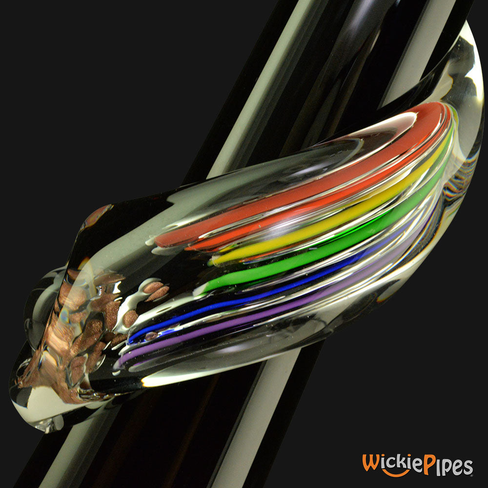 Noble Glass - Rainbow Black Wrap 14-Inch Soft Glass Bubble Water Pipe Wrap