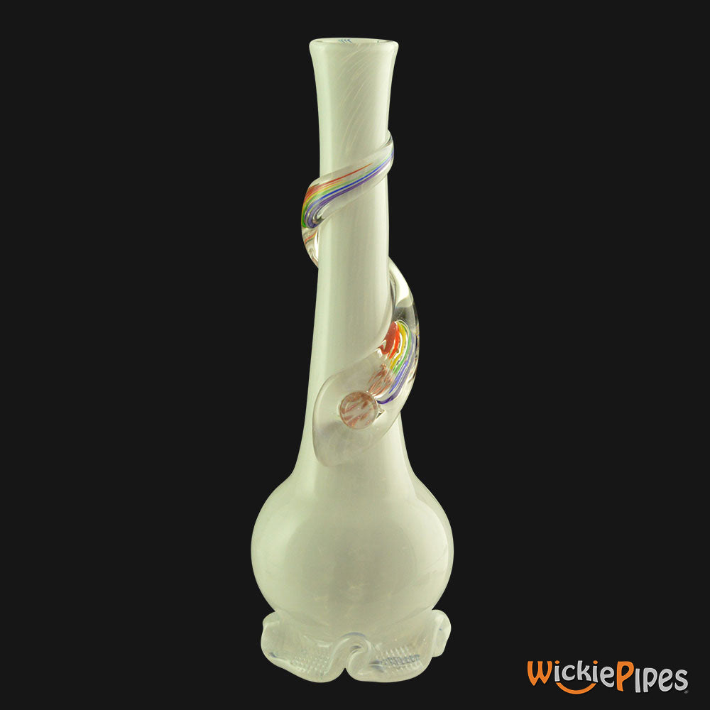 Noble Glass - Rainbow White Wrap 14-Inch Soft Glass Bubble Water Pipe Back
