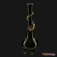 Thumbnail for Noble Glass - Rasta Black Wrap 14-Inch Soft Glass Bubble Water Pipe Back