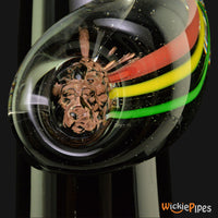 Thumbnail for Noble Glass - Rasta Black Wrap 14-Inch Soft Glass Bubble Water Pipe Lion Wrap