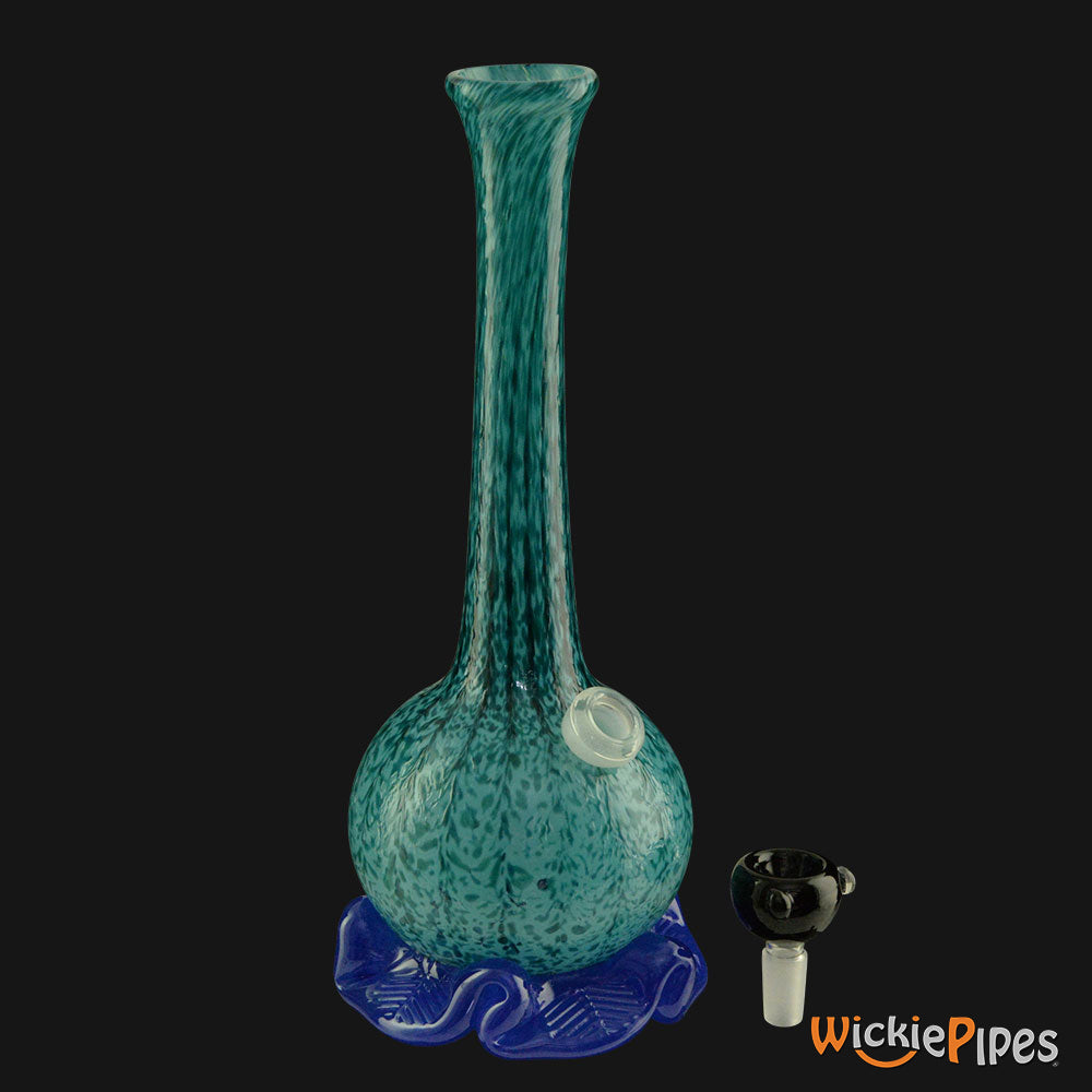 Noble Glass - Teal 11-Inch Soft Glass Bubble Water Pipe Bowl Out