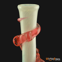 Thumbnail for Noble Glass - White Blue Wrap 11-Inch Soft Glass Bubble Water Pipe