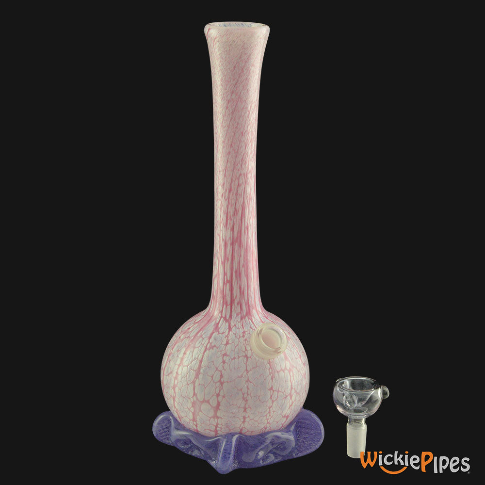 Noble Glass - White Pink 11-Inch Soft Glass Bubble Water Pipe Bowl Out