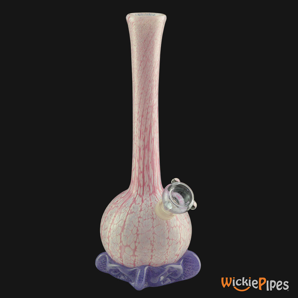 Noble Glass - White Pink 11-Inch Soft Glass Bubble Water Pipe