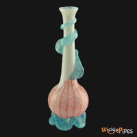 Thumbnail for Noble Glass - White Pink Dichro Wrap 11-Inch Soft Glass Bubble Water Pipe Back