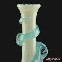 Thumbnail for Noble Glass - White Pink Dichro Wrap 11-Inch Soft Glass Bubble Water Pipe Mouthpiece